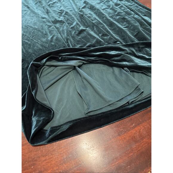 AW Bridal Green Velvet Maxi Dress Size 6 Flutter Sleeve Forest Fairy Bridesmaid - Picture 10 of 13